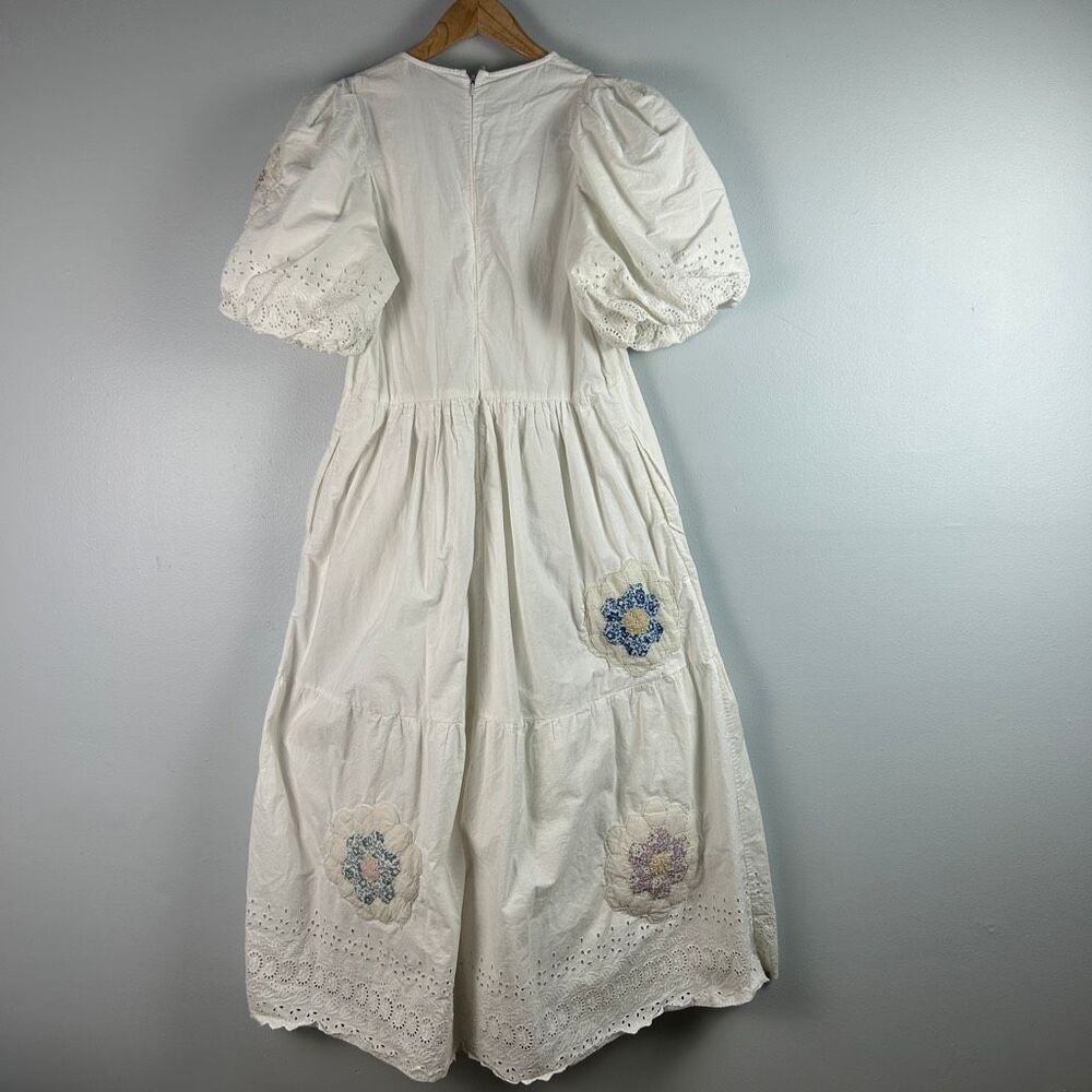 SEA NEW YORK Violette Patch Puff Sleeve Midi Dress M - Picture 3 of 9